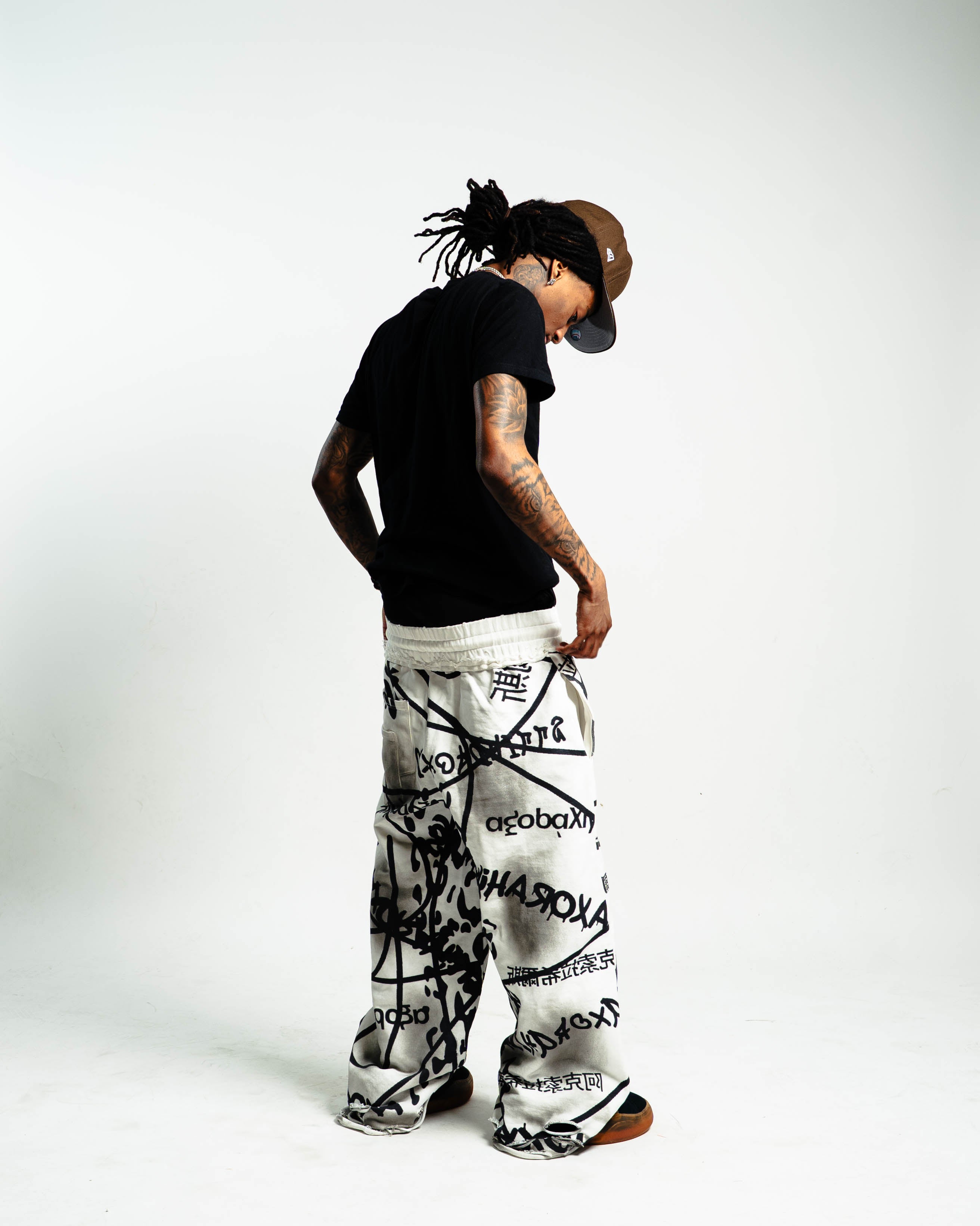 White Polyglot Graffiti Sweatpants